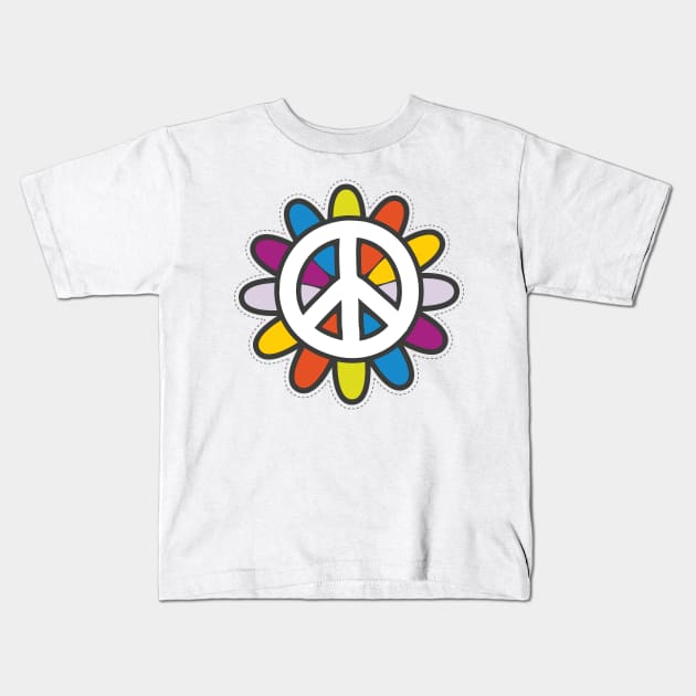 'Retro Peace Hippie Symbol 70s' Awesome 70s Vintage Kids T-Shirt by ourwackyhome